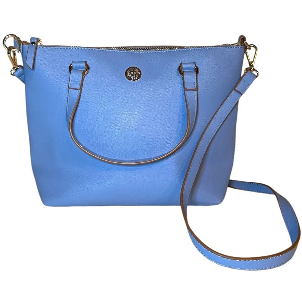 Anne Klein Blue Solid Tote Handbag/Crossbody